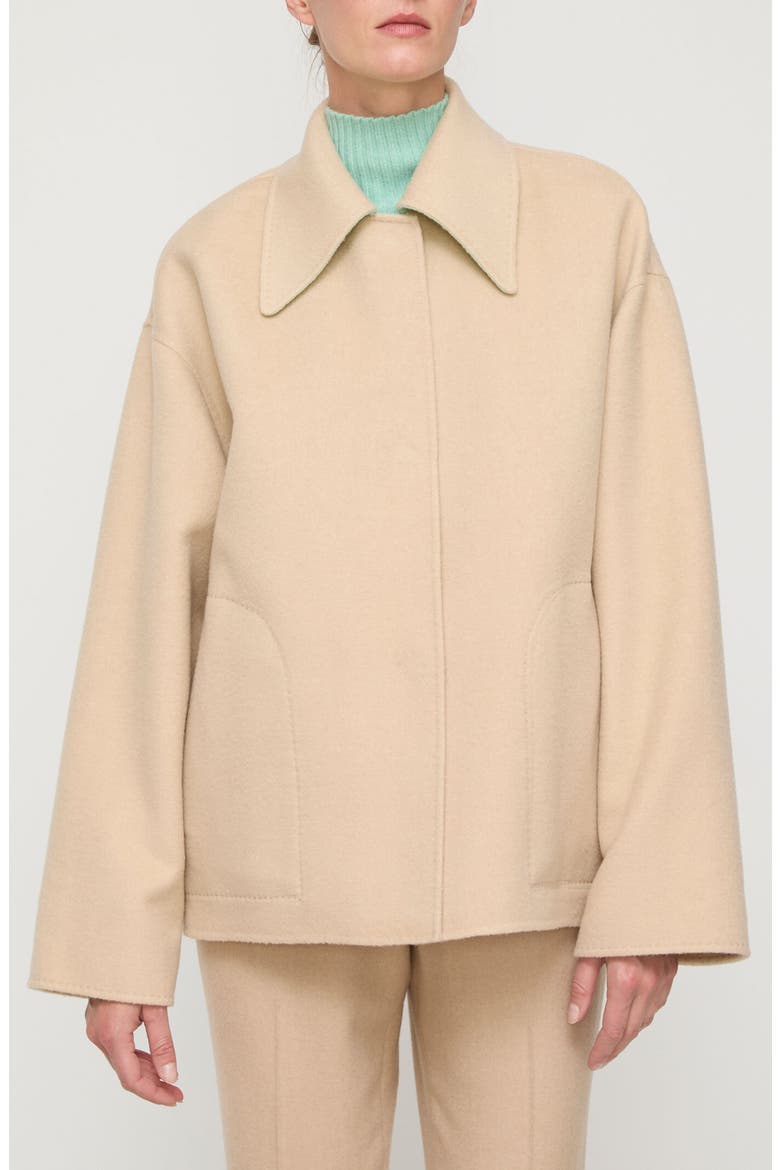 Oversize Reversible Wool & Cashmere Swing Jacket, Main, color, AURORA GREEN MULTI/ NATURAL