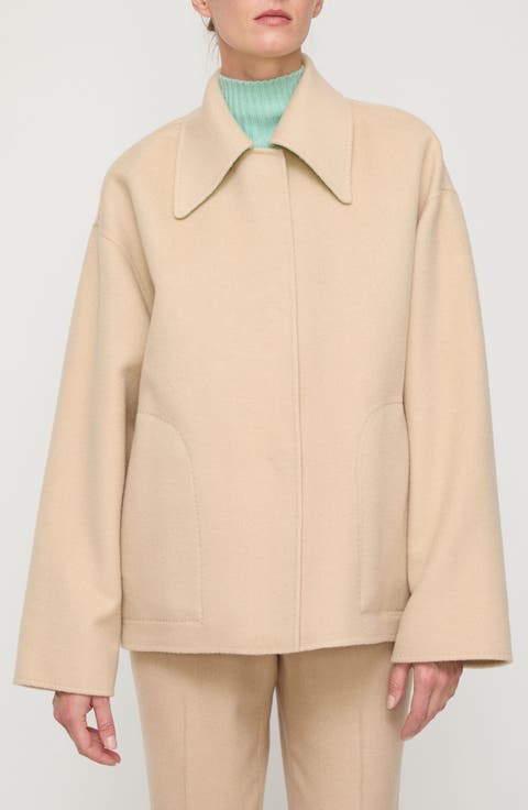 Oversize Reversible Wool 
Cashmere Swing Jacket