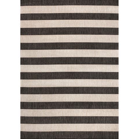 Negril Two-Tone Wide Stripe Indoor/Outdoor Area Rug