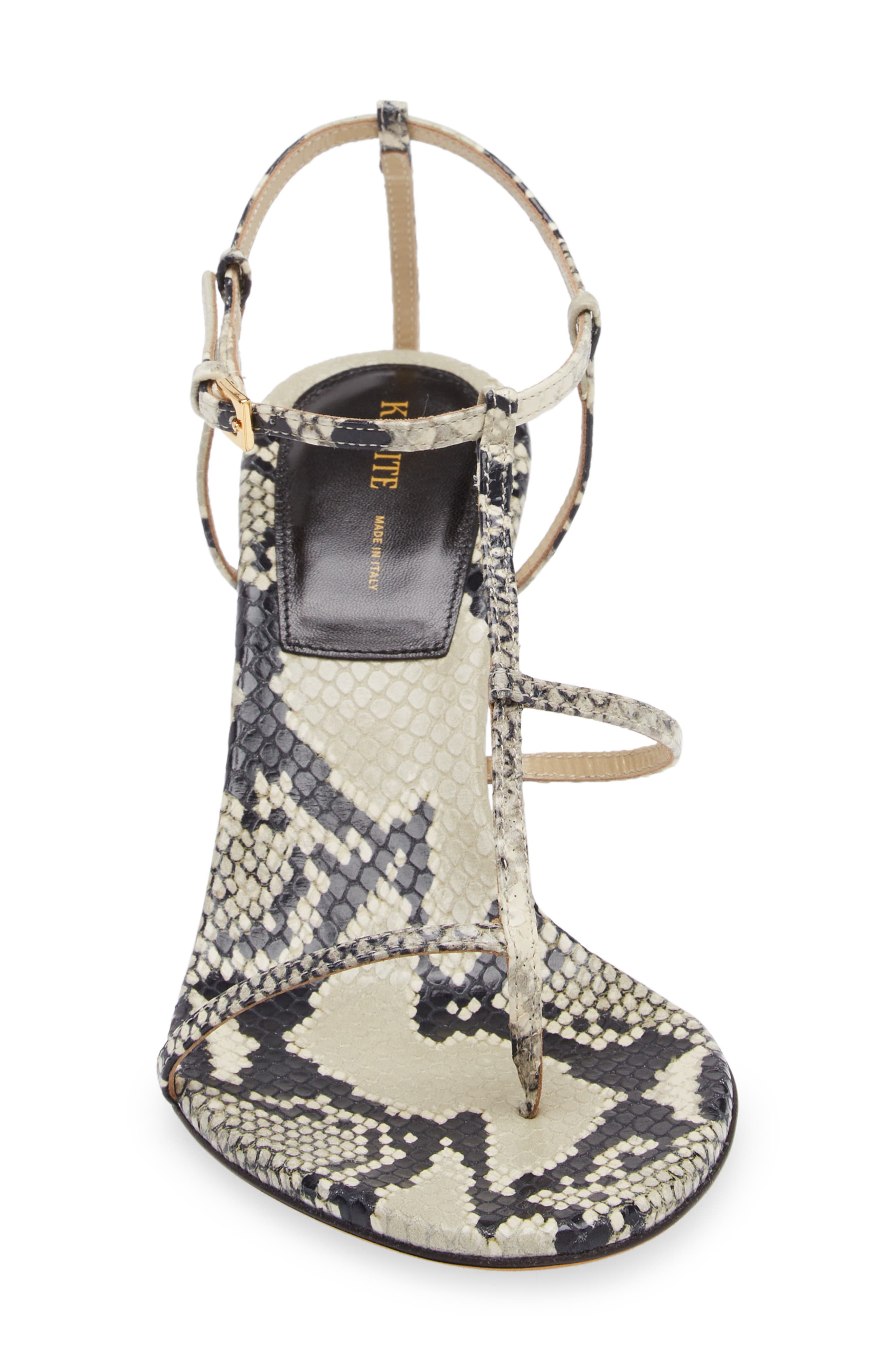 Khaite Jones Asymmetric T-Strap Sandal, Alternate, color, 