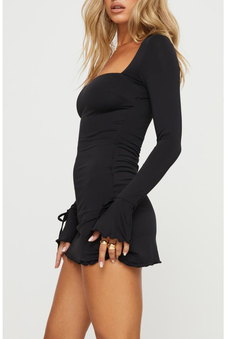 Dalzine Long Sleeve Minidress, Alternate, color, BLACK