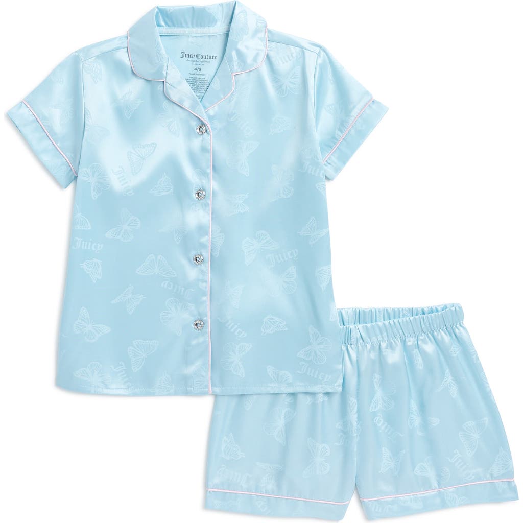 Shop Juicy Couture Kids' Blue Butterfly Notch Pajamas