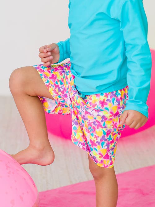 Ruggedbutts Toddler Boys Upf50+ Swim Trunks In Vibrant Neon