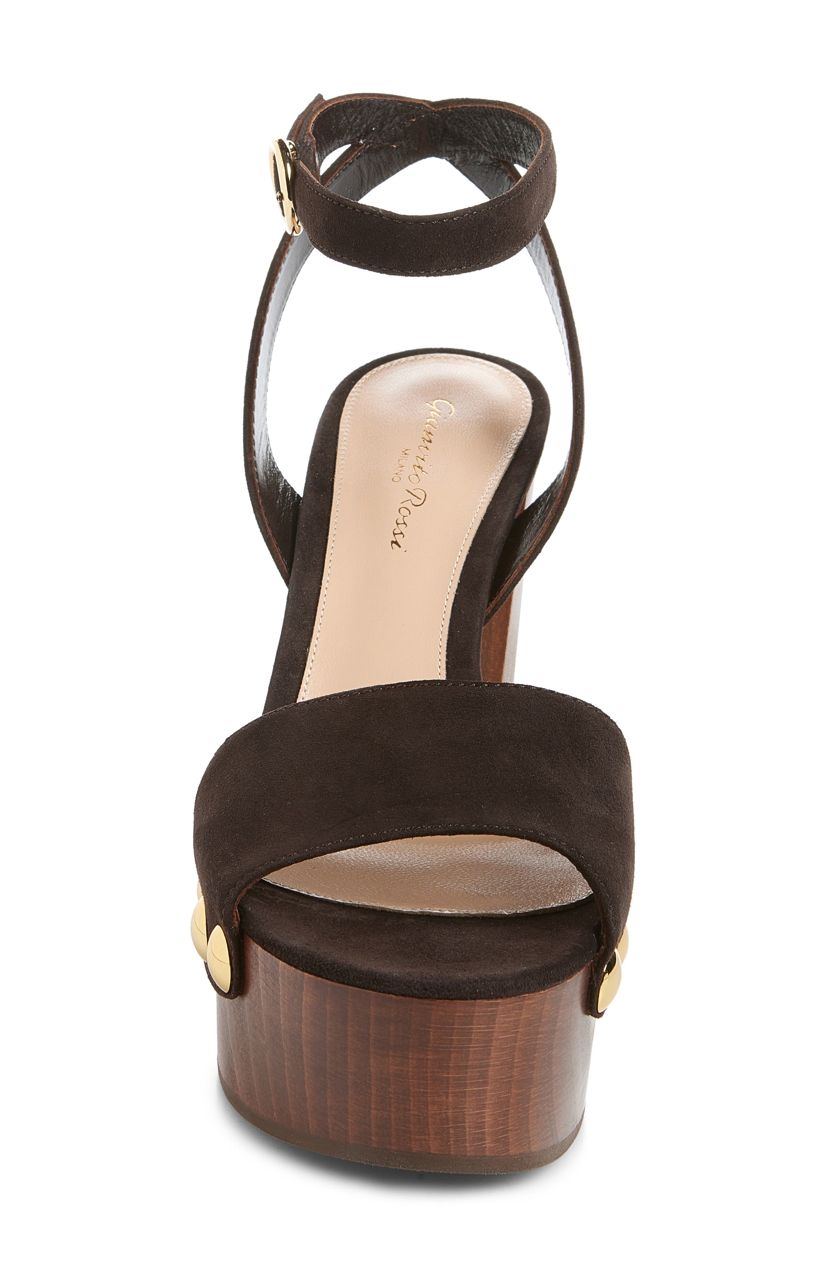 Gianvito Rossi Ardèa Ankle Strap Platform Sandal, Alternate, color, Moka