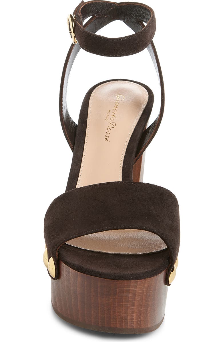 Gianvito Rossi Ardèa Ankle Strap Platform Sandal, Alternate, color, Moka