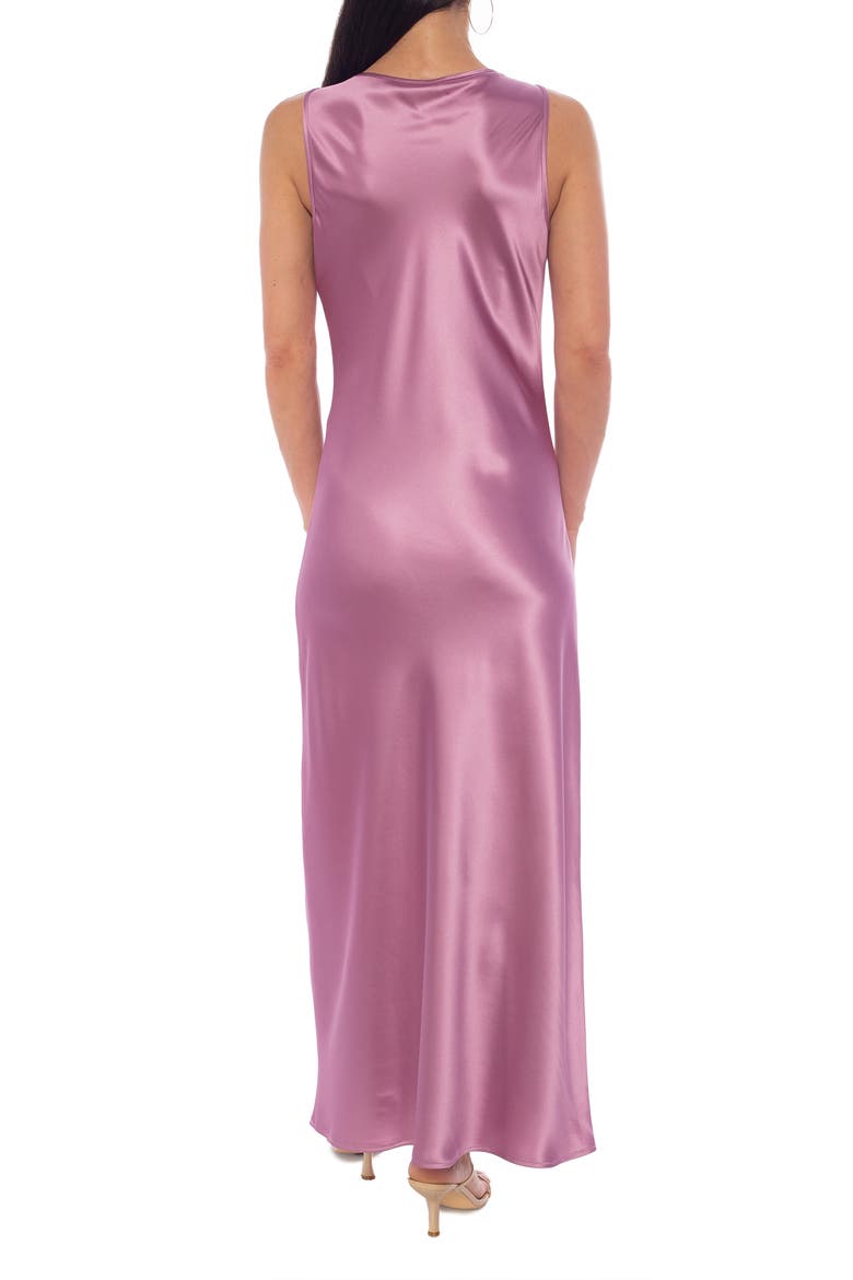 Cowl Neck Satin Maxi Dress, Alternate, color, ROSE