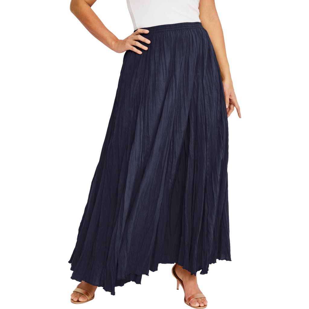 Jessica London Flowing Crinkled Maxi Skirt In Blue