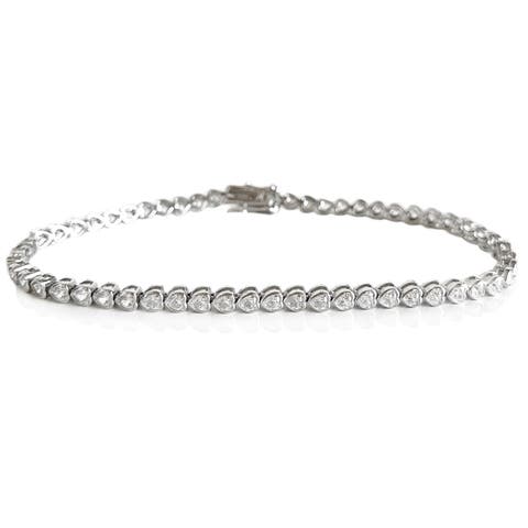 The Marie Heart Bezel Tennis Anklet