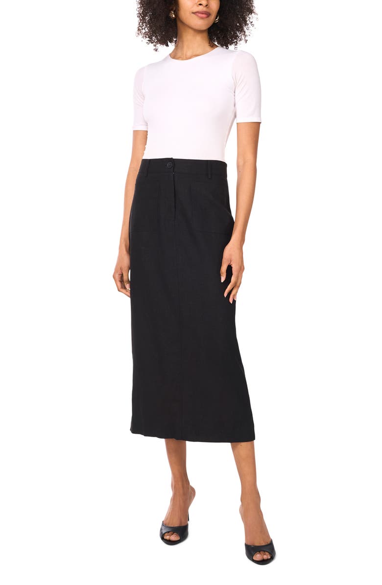 Vince Camuto Patch Pocket Midi Skirt, Alternate, color, 