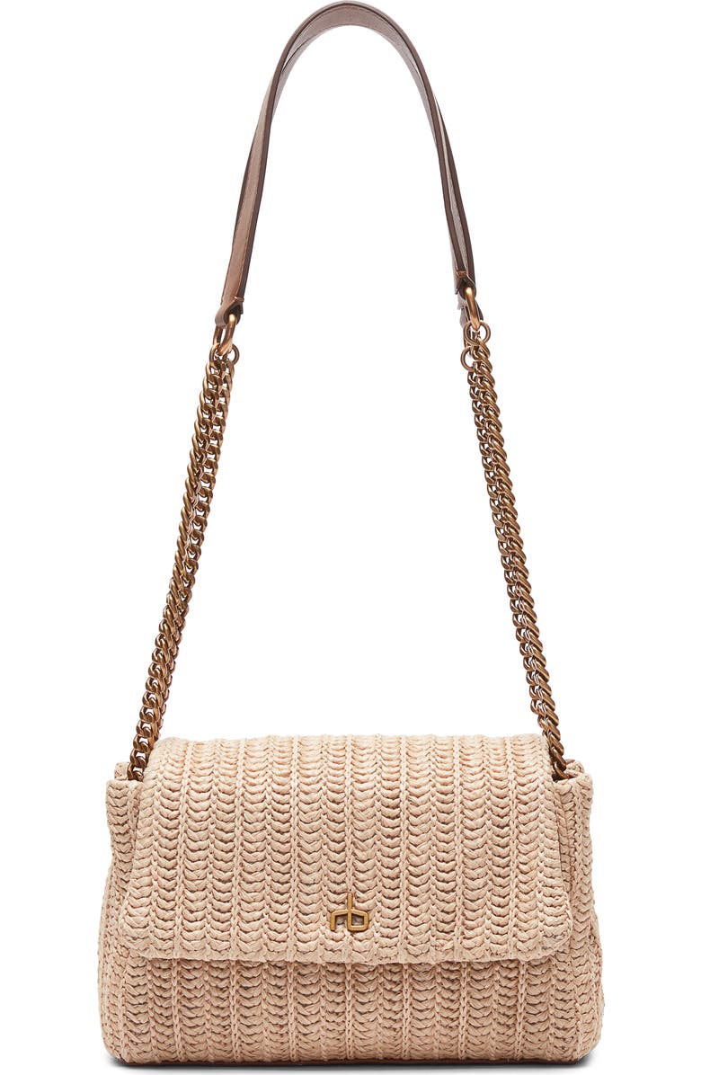 rag & bone Small Chelsea Straw Flap Crossbody Bag, Main, color,