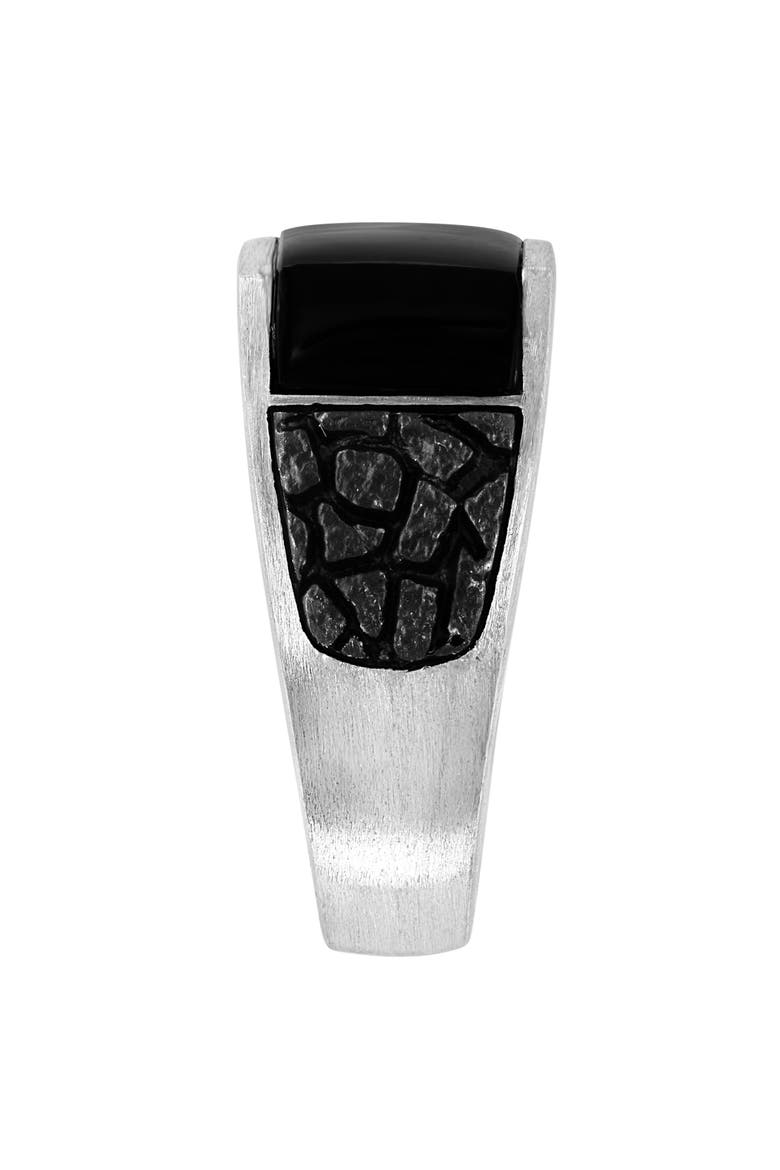Men's Onyx Signet Ring, Alternate, color, BLACK