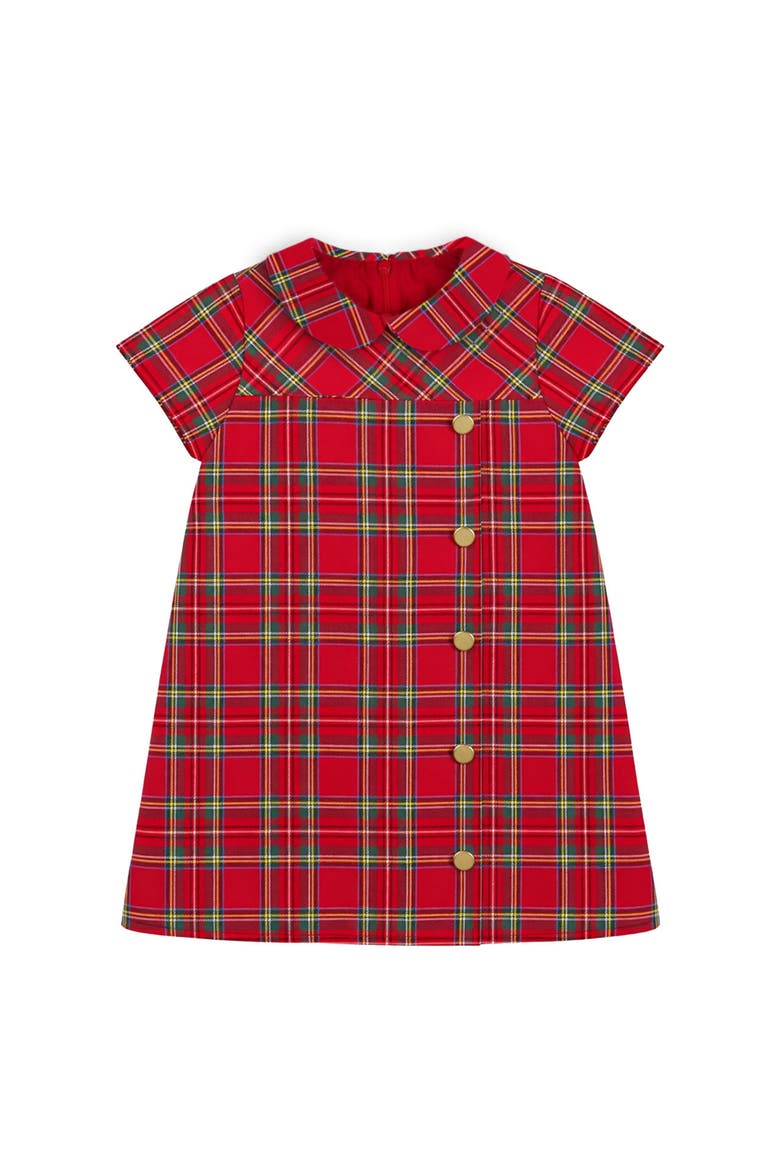 Plaid Dress with Buttons, Main, color, Red Multi Plaid