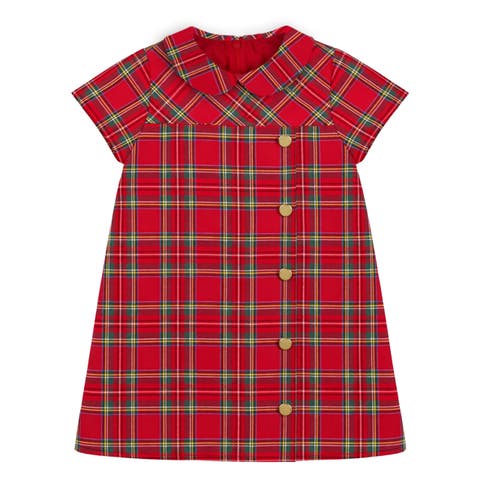Plaid Dress with Buttons