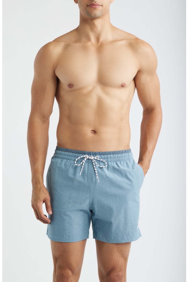Blue Horizons 5.5-Inch Swim Trunks, Main, color, DUSTY BLUE