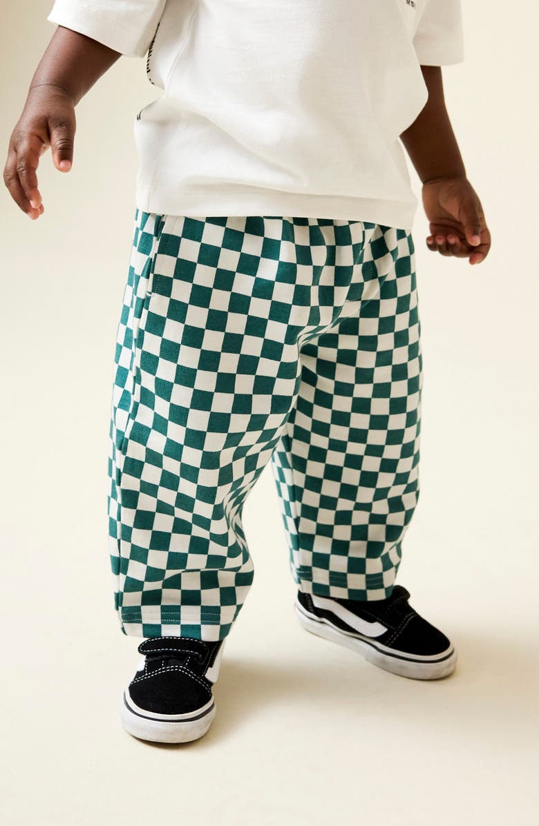 NEXT Kids' Check Knit Cotton Drawstring Pants, Alternate, color, Green Multi