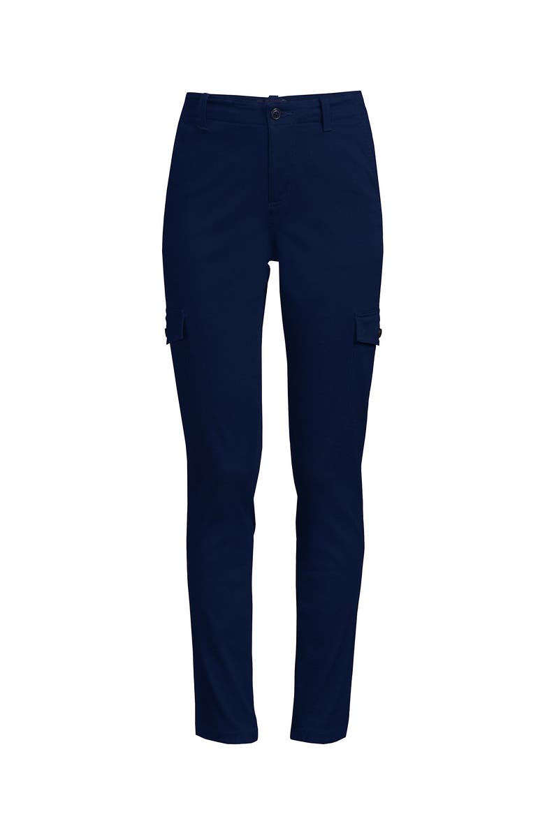 Lands' End Mid Rise Slim Cargo Chino Pants, Alternate, color, Deep Sea Navy