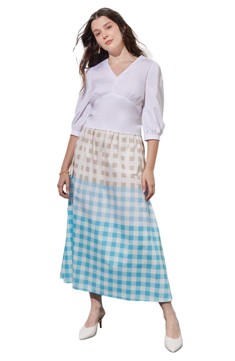 Ming Wang Bishop Sleeve Top, Alternate, color, 