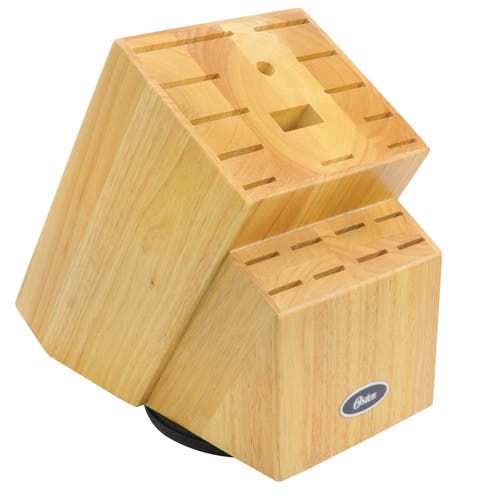 Oster Winstead 22 Piece Stainless Steel Cutlery Set With Black Handles And Wooden Block In Black