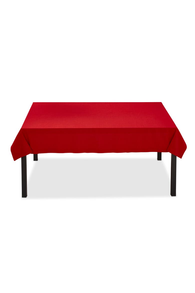 Threads Slub Red Tablecloth - Cotton, Machine Washable, Stylish, Main, color, Red