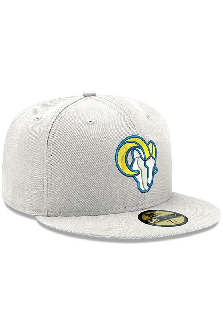 Men's New Era White Los Angeles Rams Omaha Ram Head 59FIFTY Fitted Hat, Alternate, color, White