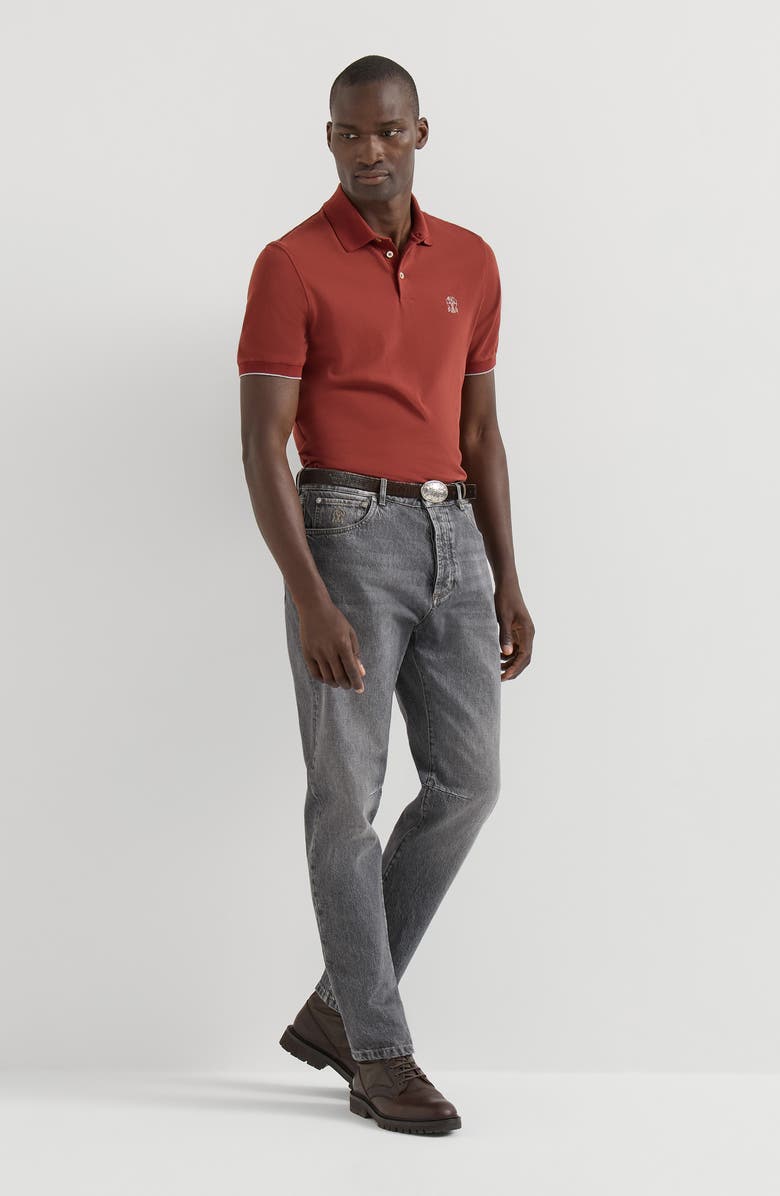 Brunello Cucinelli Greyscale denim leisure fit five-pocket trousers, Alternate, color, Medium Grey