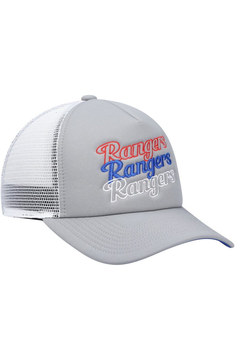 adidas Women's adidas Gray/White New York Rangers Foam Trucker Snapback Hat, Alternate, color, 