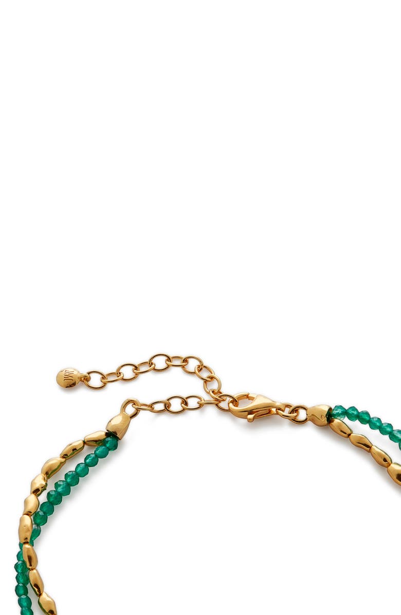 Monica Vinader Mini Nugget Beaded Layered Bracelet, Alternate, color, 18Ct Gold Vermeil/Green Onyx