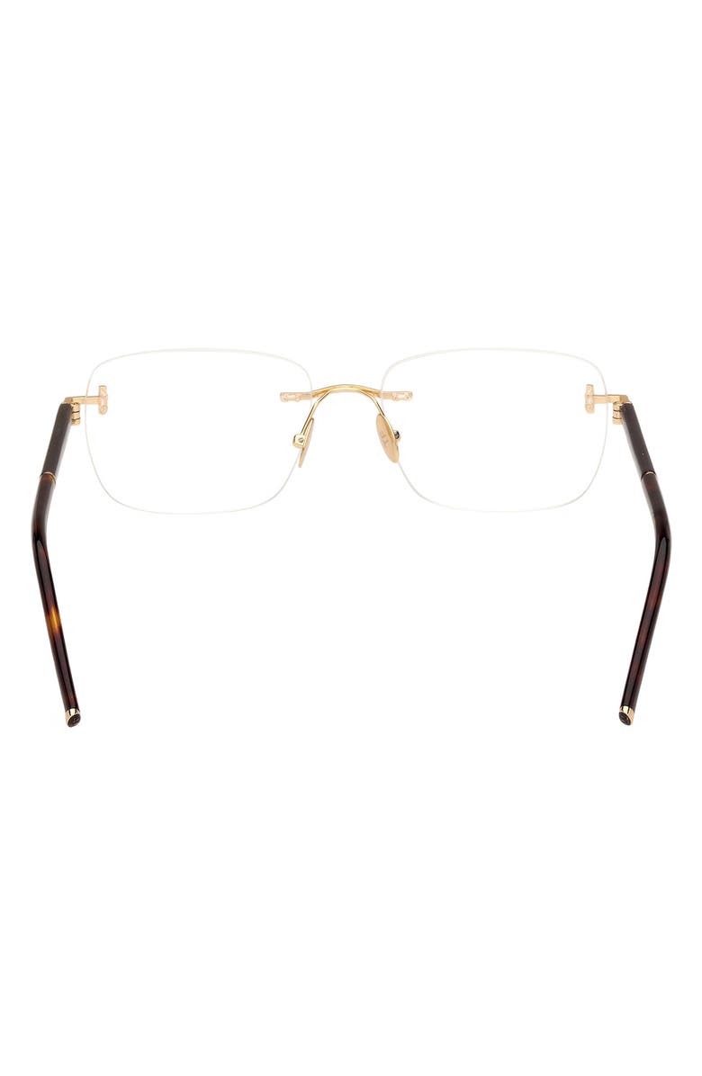 TOM FORD 56mm Rectangular Optical Glasses, Alternate, color, Yellow / Black / Striped Brown