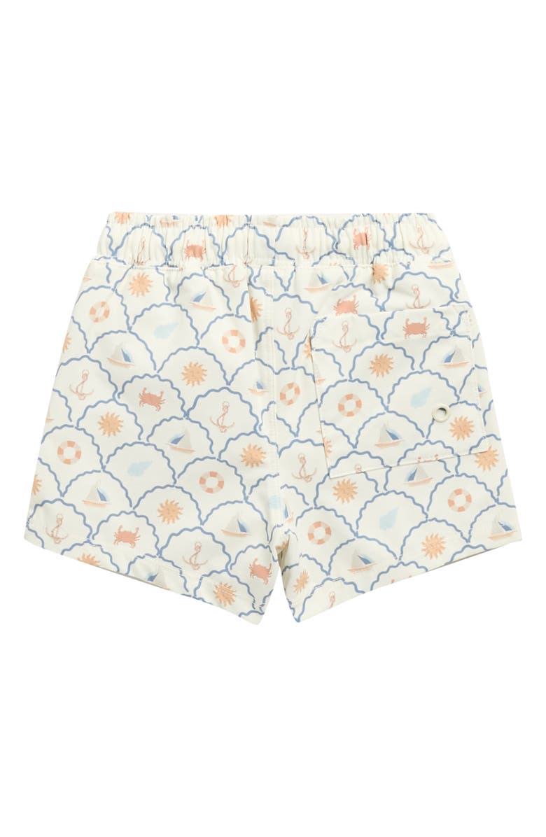 Rylee + Cru Nautical Print Board Shorts, Alternate, color, Ivory