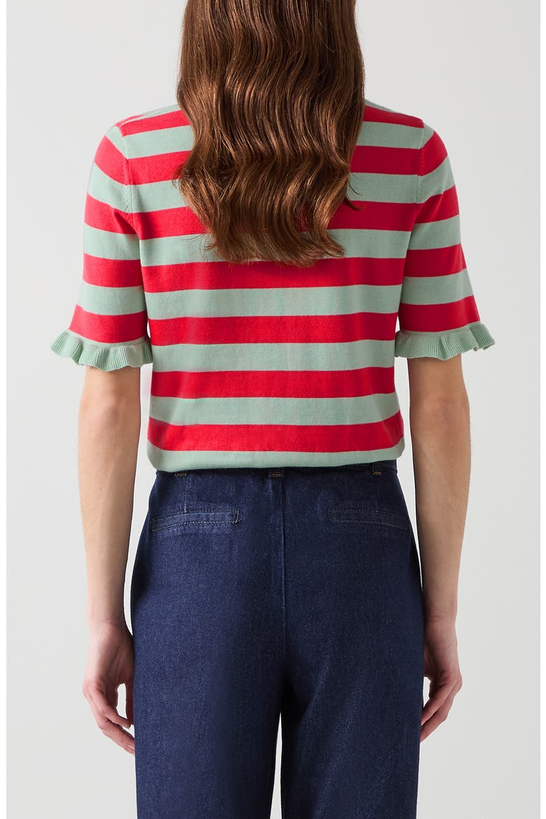Bells Stripe Sweater, Alternate, color, RED MULTI