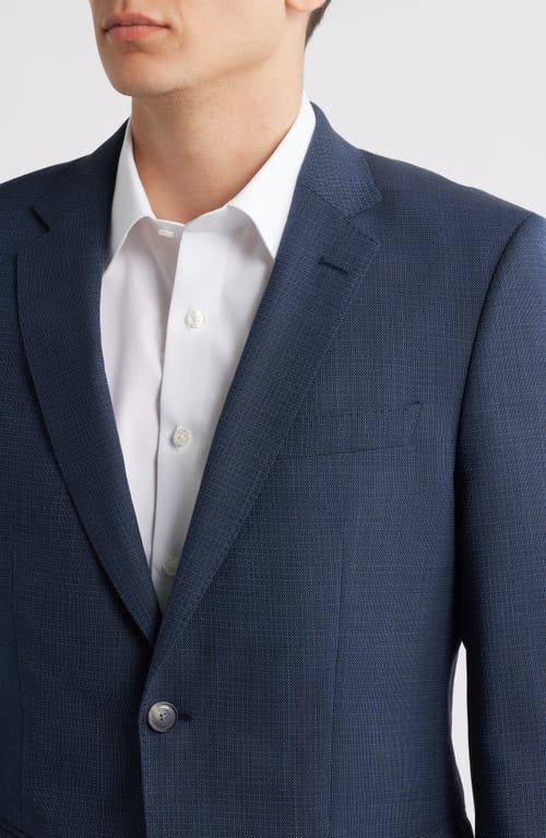 Hugo Boss Boss Huge Slim Fit Textured Suit In Dark Blue