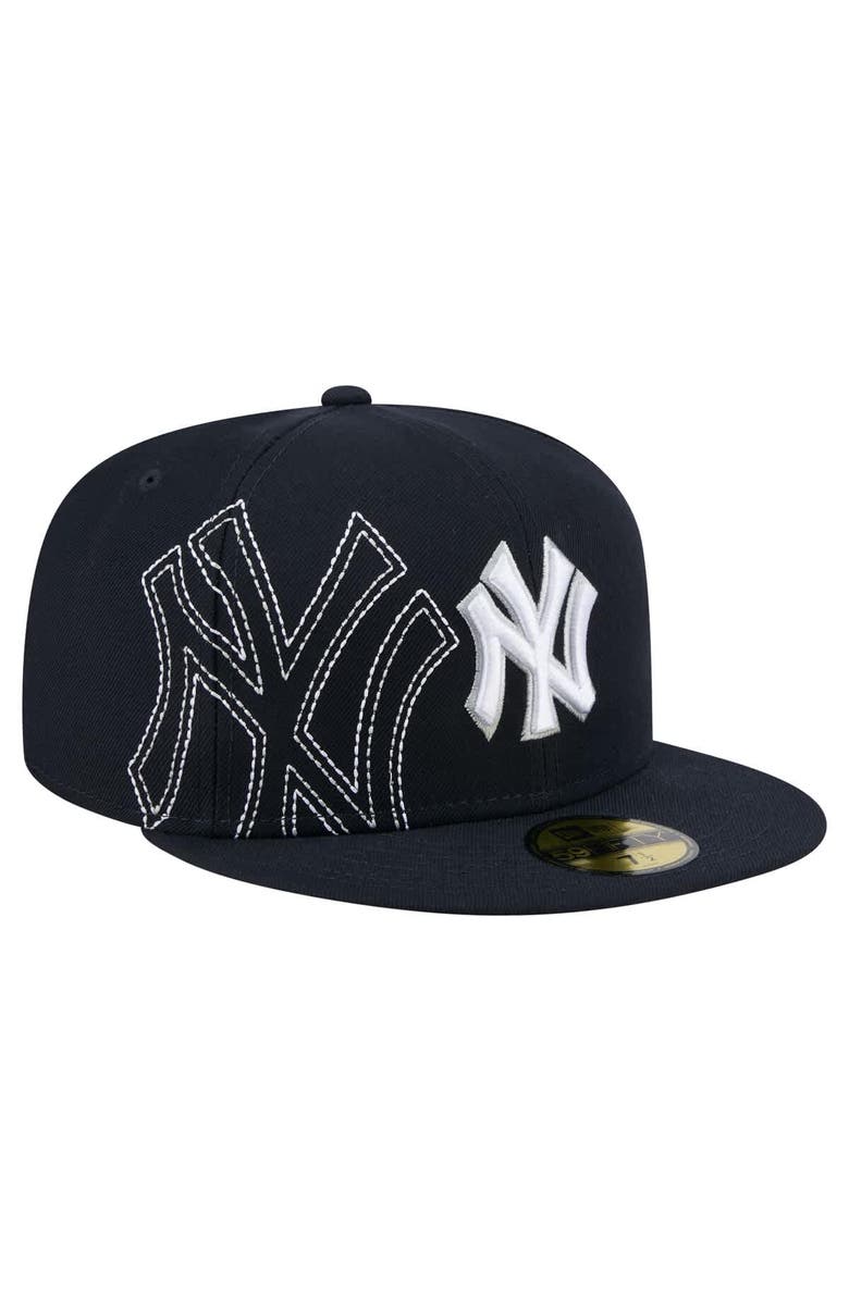 New Era Men's New Era Navy New York Yankees Yarn Stitch 59FIFTY Fitted Hat, Main, color, 