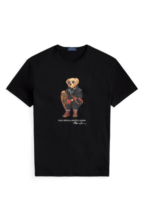 Polo Ralph Lauren Slim-fit Crew Neck T-shirt With Graphic Bear Print In Black