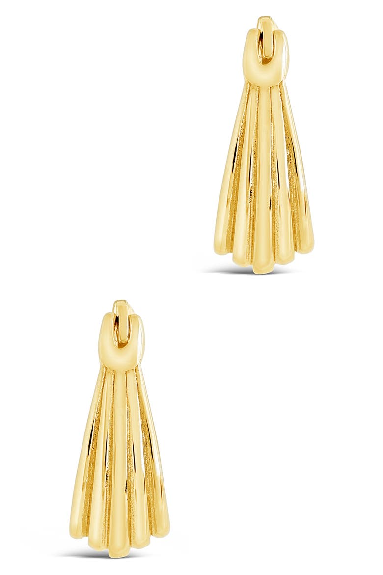 Ripple Hoop Earrings, Alternate, color, GOLD