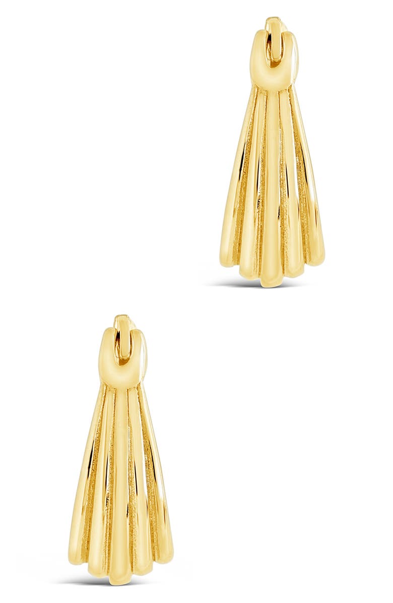 Sterling Forever Ripple Hoop Earrings, Alternate, color, Gold