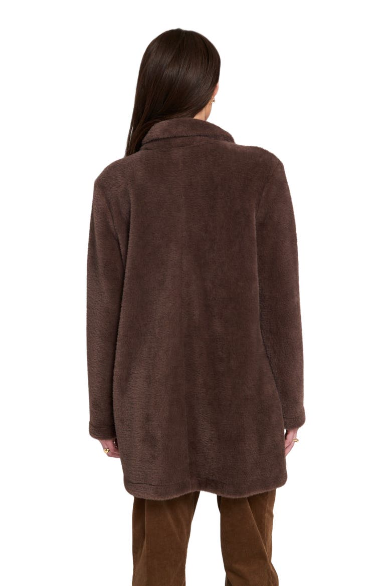 Fuzzy Knit Coat Teddy, Alternate, color, Chocolate