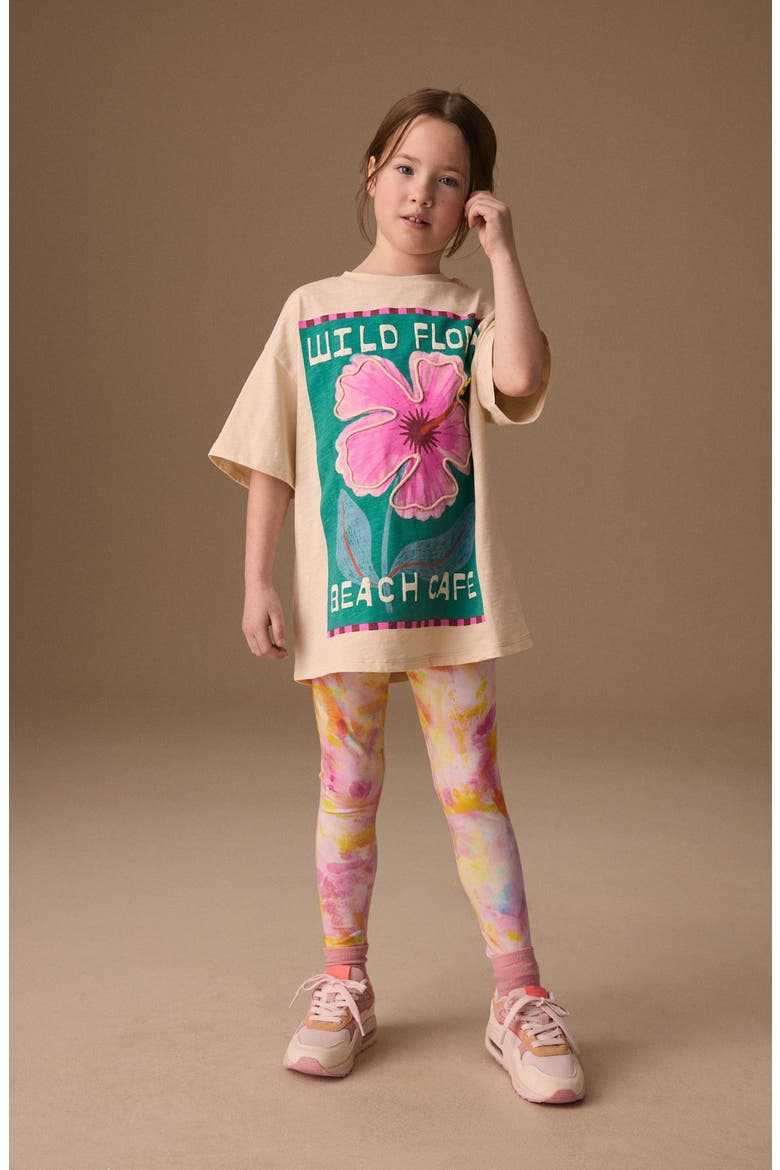 Kids' Floral Graphic T-Shirt & Leggings Set, Alternate, color, MULTI