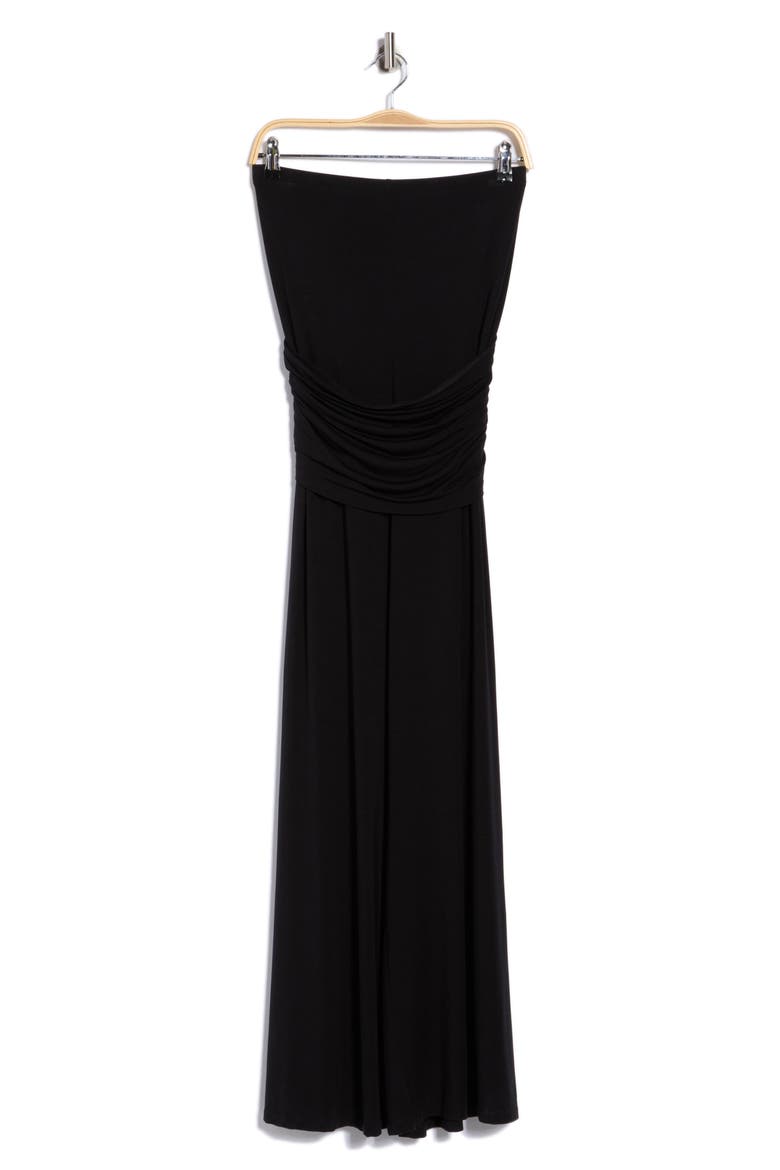 Sash Strapless Maxi Dress, Main, color, BLACK