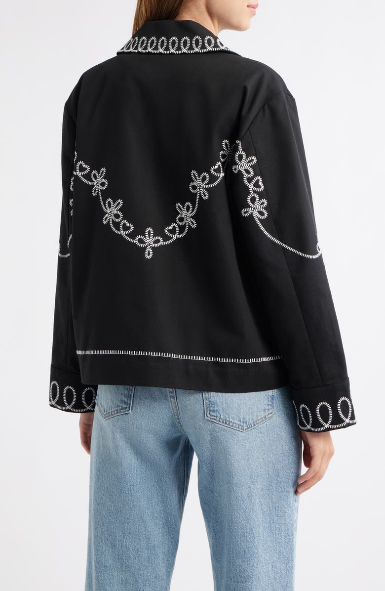Rails Keaton Embroidered Cotton Jacket, Alternate, color, Black