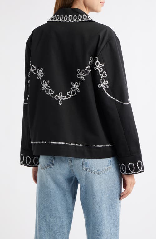 Rails Keaton Embroidered Cotton Jacket In Black