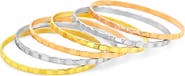 HMY JEWELRY Tricolor Roman Numeral Bangle Bracelet Set