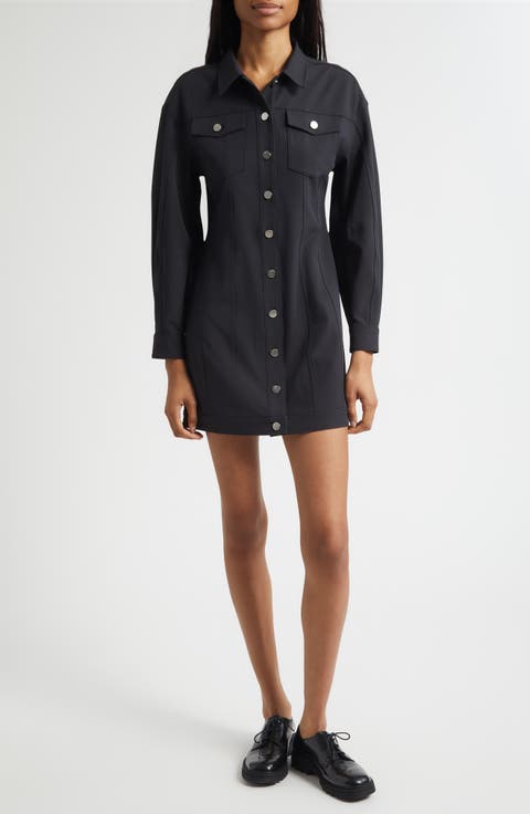 Nolwenn Long Sleeve Mini Shirtdress