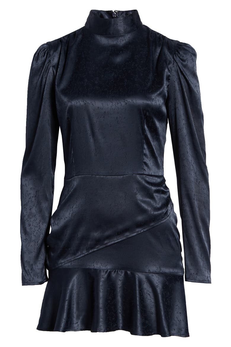 Ruffle Hem Minidress (Nordstrom Exclusive), Alternate, color, NAVY NIGHT