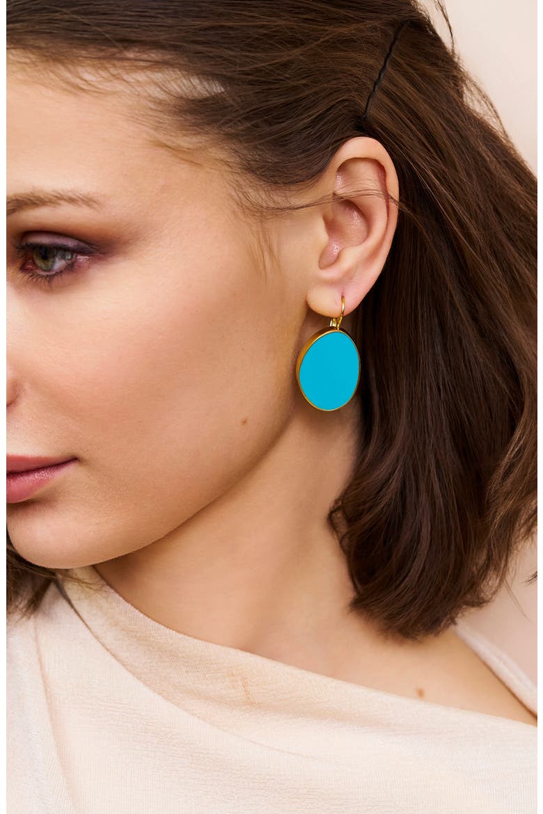 Enamel Statement Drop Earrings, Alternate, color, TURQUOISE