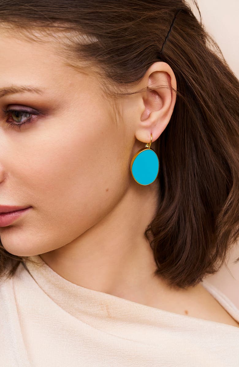 Kenneth Jay Lane Enamel Statement Drop Earrings, Alternate, color, Turquoise