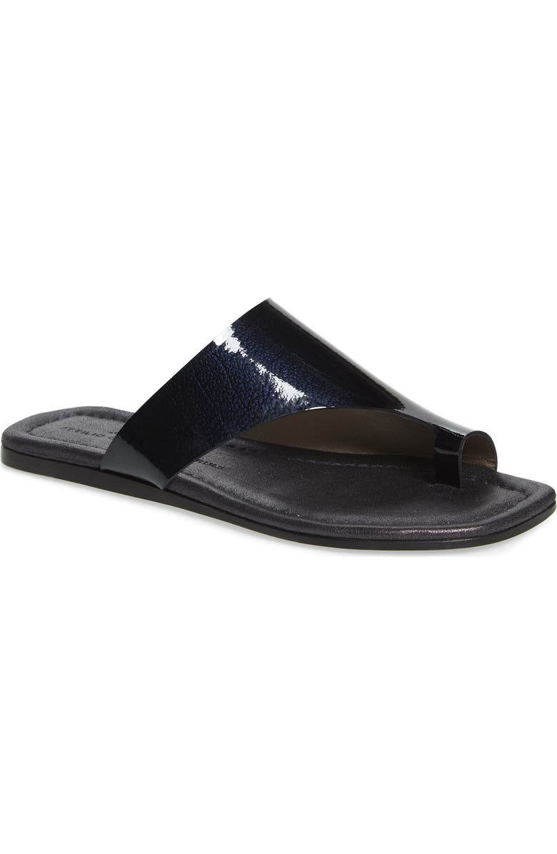 AGL Asymmetrical Toe Thong Sandal, Main, color, Navy Patent