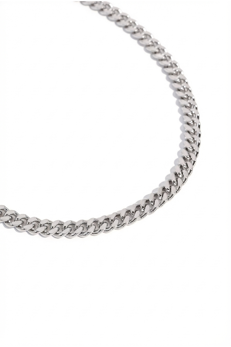 Silver Cuban Chain Necklace, Alternate, color, Silver