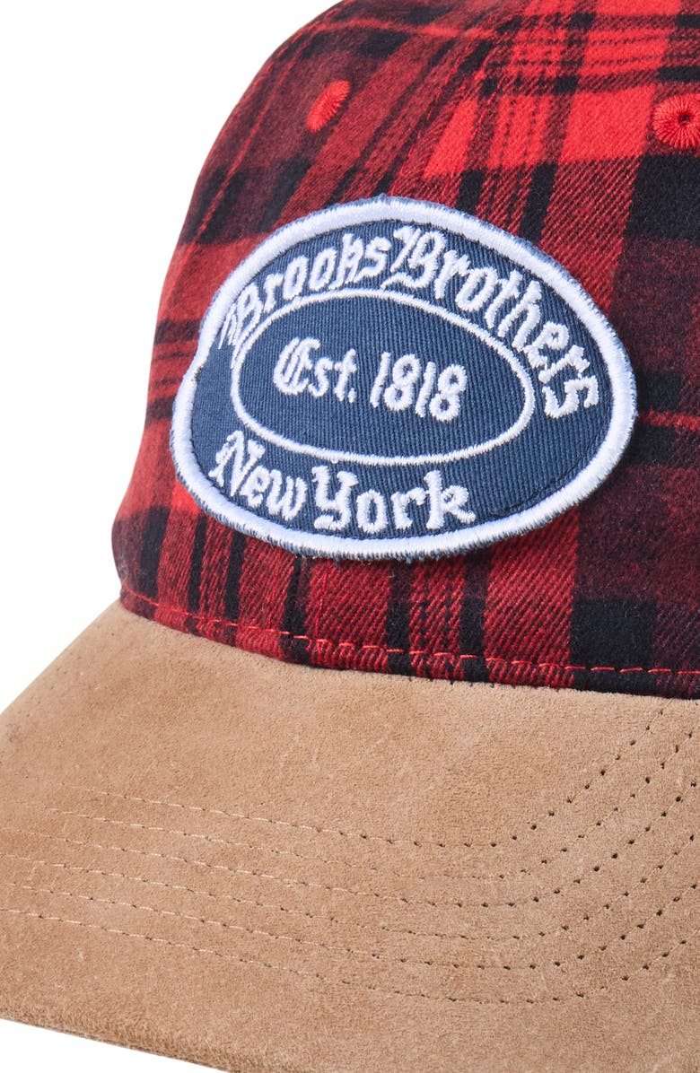 Brooks Brothers Lumberjack Plaid Baseball Hat, Alternate, color, Red / Black Plaid