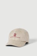 Brunello Cucinelli Alpaca, wool and silk chevron baseball cap with embroidered logo
