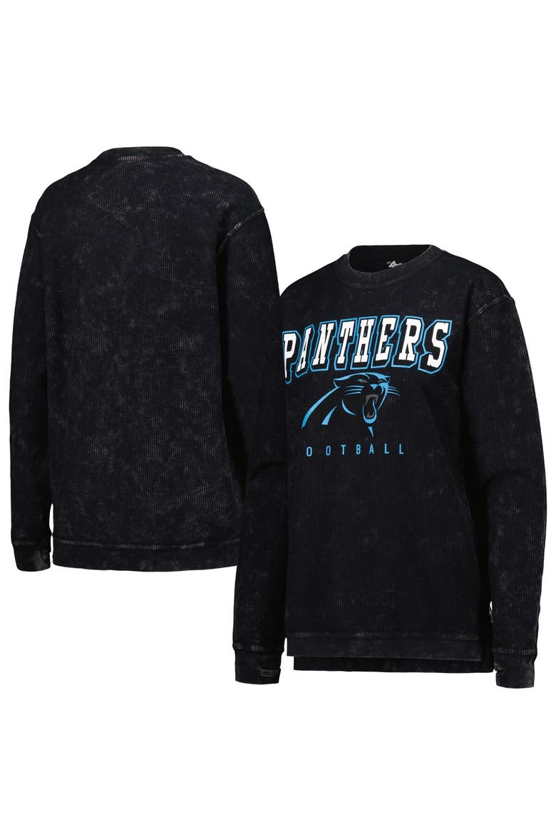 Women's G-III 4Her by Carl Banks Black Carolina Panthers Comfy Cord Pullover Sweatshirt, Main, color, Black